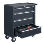 Single-bottom cabinet 4-draw, steel, black 330lb instrument cart, storage room - Image 20