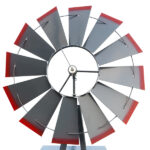 8FT Weather Resistant Yard Garden Windmill Gray & Red - Image 17