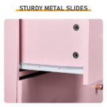 25.98"*15.75"*43.7"(L*W*D) 5-Tier 6-Drawer Cabinet Drawer Dresser with Gold Handles Macaron Pink - Image 8
