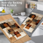 Three-piece kitchen rug set, non-slip and washable, abstract pattern kitchen hallway rug, soft and comfortable, suitable for sinks, floors, entrances, hallways and bathrooms. - Image 6