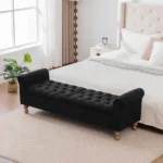 65.75" Wide Modern Upholstered Storage Bench With Double Lids - Image 3