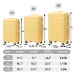 3 in 1 ABS&PC Trolley Box 20in 24in 28in Trolley Box Iron Tie Rod ABSPC Alloy Wine Yellow - Image 8