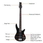 [Do Not Sell on Amazon] GIB Electric 5 String Bass Guitar Full Size Bag Strap Pick Connector Wrench Tool Black - Image 9
