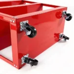 Upgrade 3-Tier Rolling Tool Cart with Lockable Wheels, Heavy Duty Steel Utility Cart, Kitchen Cart Organizer, Workshop Rolling Serving Cart for Garage, Warehouse, Red - Image 9