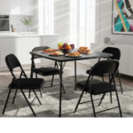 31.5" Folding Card Table, Portable Table for Dining, Camping, or Game Night, Black (Shipment from Walmart) - Image 5