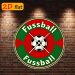 CIFbuy 2D Flat Round Aluminum Sign, "" Flat Round Aluminum Sign, Aluminum Sign, Red Green Football Theme Metal Plaque TikTok, Temu Self-pickup Logiaqics - Image 6