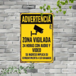 CIFbuy Vintage Spanish 24 Hour Audio Video Recording Warning Metal Sign, 7.87x11.81 Inch Surveillance Notice Plaque, Retro Decorative I TikTok, TikTok, ve I Self-pickup Logiopics - Image 5