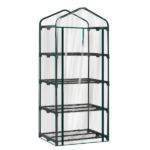 4 Tier Mini Greenhouse with PVC Cover & Roll-Up Zipper Door, Portable Waterproof Greenhouse for Garden Backyard, 27" x 19" x 62", Transparent - Image 5