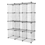12-Cube Organizer Cube Storage Storage Shelves Wire Cube Storage Origami Shelves Metal Grid Multifunction Shelving Unit Modular Cubbies Organizer Bookcase - Image 3