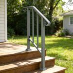Handrails for Outdoor Steps, Iron Handrail Fits 1 Step, Transitional Handrail with Installation Kit, Silver - Image 9