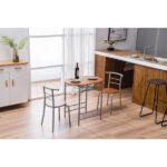 Same Code 35204938 Brown Wood Grain PVC Breakfast Table (One Table and Two Chairs) - Image 29