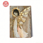 CIFbuy Golden Angel III Vintage 2D Flat Metal Wall Art, Art, 8x12 Inch Beige Golden Brown Aluminum Plaque, Aluminum Plaque, Lightweight Angel Statue Decor 2D ikTok, 2D ikTok, um Plaque Self-x1ckup Logiopor - Image 8