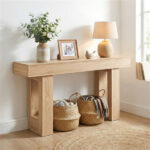 63" Farmhouse Console Table, Narrow Entryway Table with Spacious Bottom Storage - Image 3