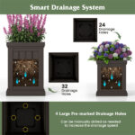 Set of 2 Stackable PP Planters with Efficient Drainage Holes, Weather-Resistant Flower Pots for Indoor Outdoor Use - Image 5
