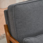 Same Code 33734058 Oak Armrest Oak Upholstered Single Lounge Chair Indoor Lounge Chair Dark Grey - Image 28