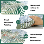 Outdoor Bench Cushion, 60 × 20 × 4 Inch, Tufted Waterproof Swing Cushion with Ties, for Patio Bench or Window Seat - Image 3