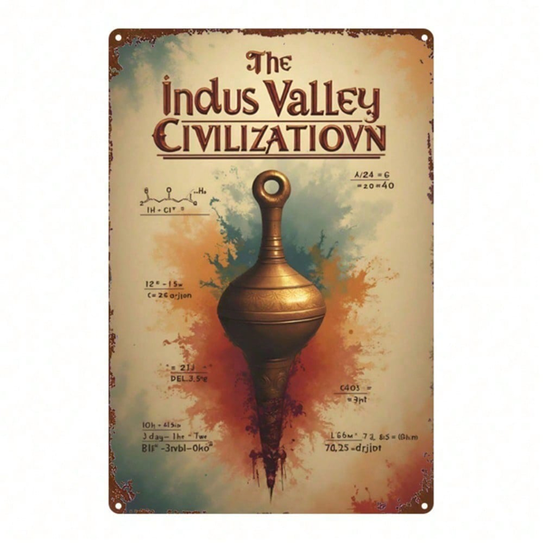 CIFbuy 1pc 2D Flat Metal Sign Indus Valley Vintage Retro Poster 8x12 Inch Wall Decor For Home Office Gym Bedroom Power Gif TikTok, TikTok, Self-pickup Logiopics
