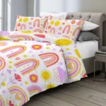 Rainbow Duvet Cover Set Queen Size, Red Rainbow Bedding Comforter Cover Set (3 Pieces, 1 Duvet Cover 90"x90" and 2 Pillow Shams 20"x36") - Image 2