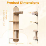 Door Hanging Cat Tree 5-Level Height Adjustable 4-Tier Climber No-Drill for Apartment Beige - Image 3