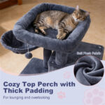 Dark Gray 33.5" Multi-Level Cat Tree with 2-Tier Condo, Sisal Scratching Posts & Anti-Toppling Device for Cats - Image 9