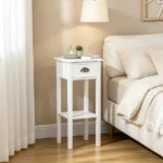 White 2-Pack 2-Tier Side Tables – Nightstand with Open Shelf