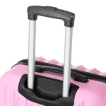 Vertical Striped 3-in-1 Luggage Set with Handle ABS Trolley Case with Swivel Wheels Aluminum Alloy Trolley Suitcase 20in 24in 28in Pink - Image 8