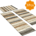 Three-piece kitchen rug set, non-slip and washable, abstract pattern kitchen hallway rug, soft and comfortable, suitable for sinks, floors, entrances, hallways and bathrooms. - Image 2