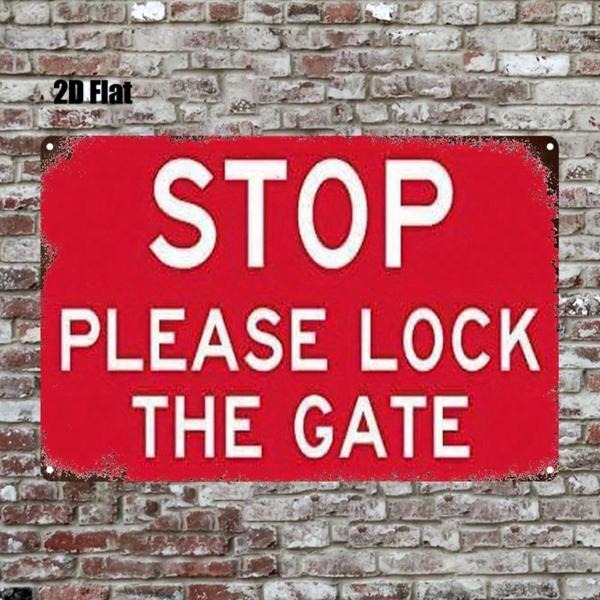 CIFbuy 1pc 2D Flat Metal Sign Please Lock The Door, 8x12 Inch Red Warning Sign, Wall Art Decor For Home Garden Farmhouse Bathroom Room TikTok, TikTok, Self-pickup Logiopics