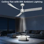 52 Inch Ceiling Fans with Lights Led Remote Control Low Profile Flush Mount for Living Room Bedroom Outdoor Patio,DC Motor,Reversible,Dimmable,Buzzer ON/Off, 3D-I3[Unable ship on weekends, TK/TEMU only for pickup, only TX10643 warehouse supports GOFO] - Image 5