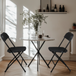 6pcs Injection Molding Classic Garden Plastic Folding Chair Black - Image 13