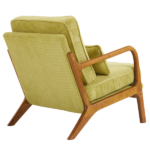 Low Arm Accent Chair - Olive Green Corduroy Upholstered Indoor Lounge Chair, Compact Single Seater with Sturdy Frame (330LBS Weight Capacity) - Image 12