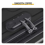 ABS Trolley Case 20in 24in 28in 3PCS Suitcase Set Vertical Striped Frosted Case Suitcase Black - Image 7