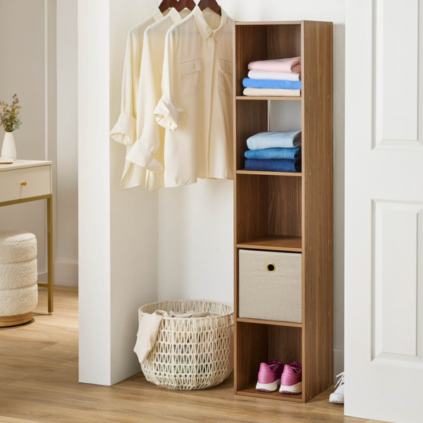 5 Cube Vertical Storage Organizer, Warm Walnut (Shipment from Walmart)