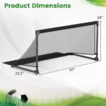 47" Portable Folding Soccer Goal (Size M, Black) - Heavy-Duty Metal Frame, Tear-Resistant PE Net - Image 3