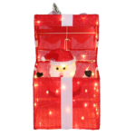 12in Motorized Pop-up Gift Box with Santa, Outdoor Christmas Decorations with Motor & 60 LED Lights, for Xmas Outdoor Holiday Indoor Decor Lighted Holiday Displays - Image 6