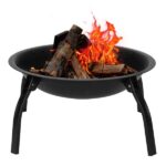 22" Four - legged Folding Iron Brazier Wood Burning Fire Pit Decoration for Backyard Poolside - Image 5