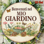 CIFbuy Vintage Welcome To My Garden Sign Italian Language, 8x8 Inch Round French Aluminum Plaque, 2D Flat Decorative Garden Wall Art TikTok, TikTok, Self-pickup Logiopics - Image 6