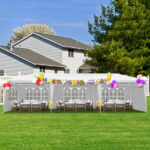 10'x30' Outdoor Party Tent with 8 Removable Sidewalls, Waterproof Canopy Patio Wedding Gazebo, White - Image 25