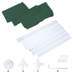 3 * 3m 4 sided (two doors), spiral tube pergola made of green PE fabric, 10'x10 'party tent with 4 detachable sides, outdoor heavy-duty pergola, wedding tent with spray painted iron pipes - Image 6
