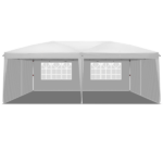 10'x20' Instant Pop Up Canopy Tent White, 6 Side Panels 2 Doors 4 Mesh Windows, 28/22mm Powder Coated Steel Frame, 10x20mm Crossbar, 210D Oxford Outdoor Folding Tent with Carry Bag, No Sandbags - Image 18