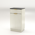 10-Gallon Woodgrain Tilt-Out Trash Can Cabinet Wooden Garbage Recycling Cabinet with Wave-Textured Hideaway Drawer&Pull-Out Bin-Multipurpose Kitchen/Bath Organizer in Antique White Finish - Image 4