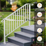 Replace 19939750 Outdoor 4 Level Iron Handrail Matte White - Image 11