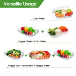 Fruit Ice Serving Tray Chilled Veggie Tray Shrimp Cocktail Serving Dish Appetizer Party Serving Platter Cold Food Buffet Server with Lid and 4 Compartments 3 Tongs 10 Sporks - Image 4