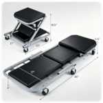 40" 2-in-1 Mechanic Creeper Seat with 360° Swivel Casters, Heavy Duty Metal Frame Auto Repair Rolling Stool with 1.5" Thick Oil-Proof Cushion for Garage Car Maintenance - Image 5