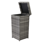 With Top Cover Iron Frame Rattan Trash Can Gary Gradient - Image 2