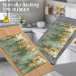 Three-piece kitchen rug set, non-slip and washable, abstract pattern kitchen hallway rug, soft and comfortable, suitable for sinks, floors, entrances, hallways and bathrooms. - Image 6