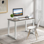 110cm Decent High Strength Wooden Computer Desk Gray - Image 10