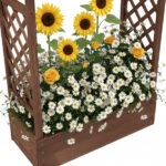 43.5*17.5*44.5 In Fir With Arched Lattice Raised Garden Bed Wooden Planting Frame Carbonized - Image 14