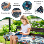 Outdoor Bench Cushion, 63 × 20 × 4 Inch, Tufted Waterproof Swing Cushion with Ties, for Patio Bench or Window Seat - Image 7