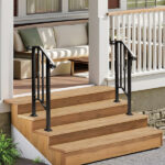 Replace 74115089 Matte Black Outdoor 1st Tier Iron Handrail - Image 4